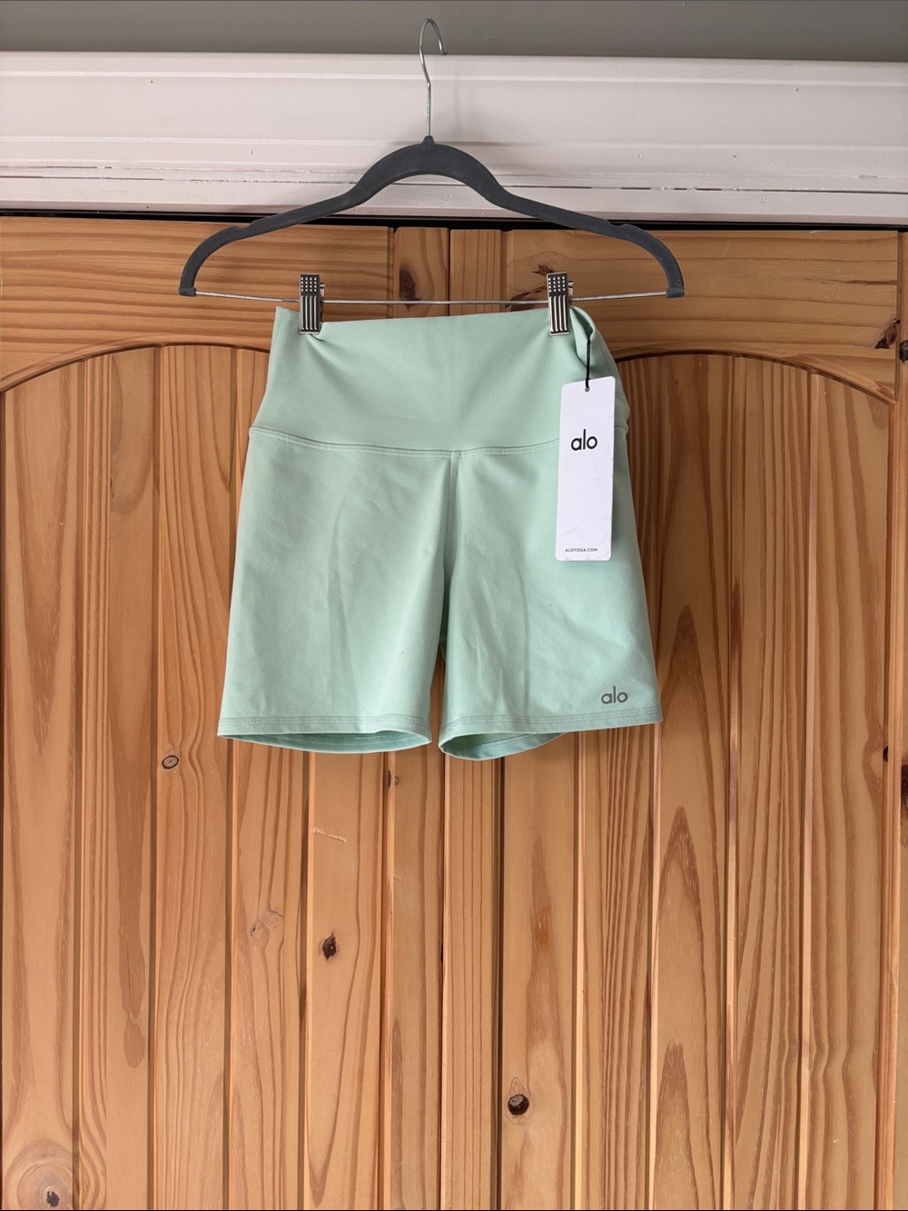 Alo High-Rise Mint Green Women's Shorts size small NWT
